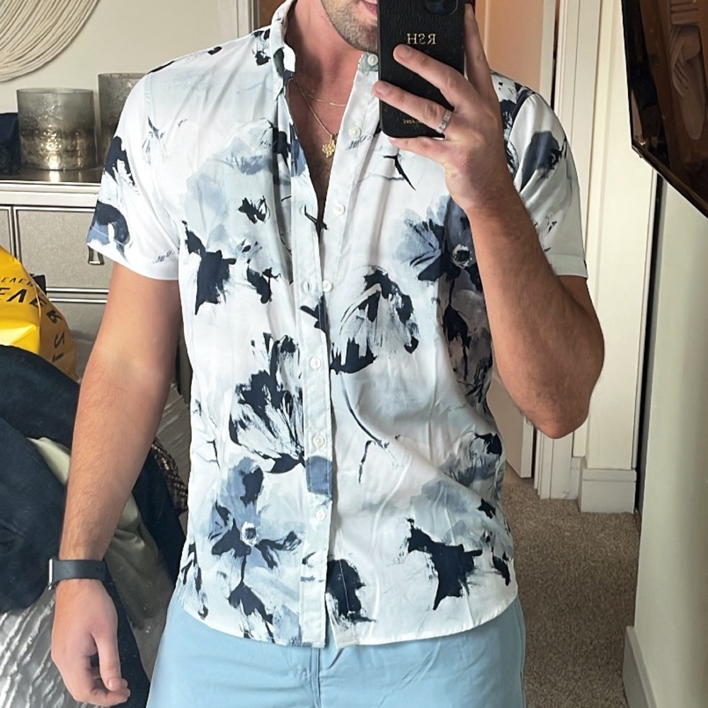 Abercrombie Blue Floral Button Down